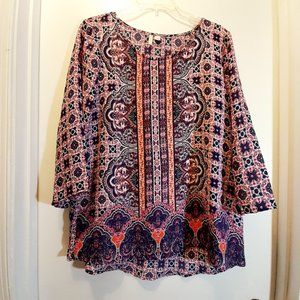 Women's EST 1946 Blouse, Large, Purple, Orange